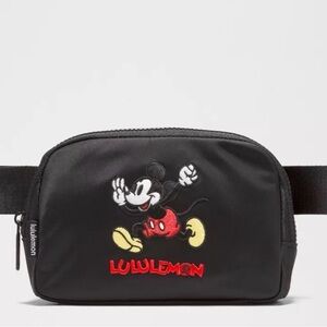 lululemon athletica Limited Edition Black Mickey Mouse Embroidered Belt Bag